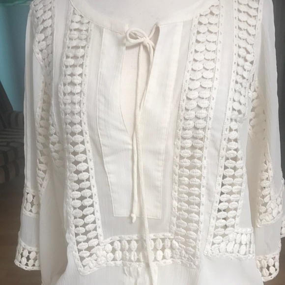 EUC DANIEL RAINN SHEER BLOUSON BLOUSE - Picture 2 of 8